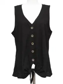 NWT‎ Sanctuary Black Sleeveless Tie To You Top Size X Large