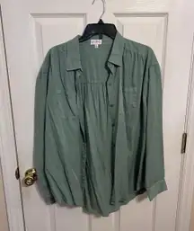 Green Button Up