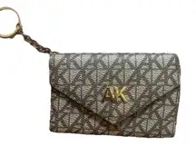 EUC Anne Klein Small Cardholder / Keys Holder Key Chain Wallet Tan Clean