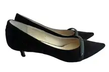 Butter Italy Black Vintage Textured Velvet Kitten Heels Pumps Size 7.5 Women's