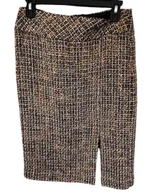 Talbots Tweed Pencil Skirt in Black, Brown, and Cream