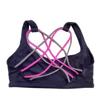 Lululemon Free To Be Bra Wild Women's 6 Strappy Black Cherry Purple Pink Low