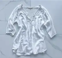 Sandro top size Large 3 white lace tunic 