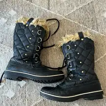 Sorel Tofino II Cate Snow Winter Boots Black Leather Sz 8