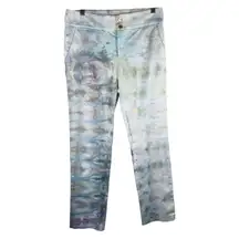 Chaps Size 4‎ Pants Spring Storm Tie Dye Handmade Blue Gray Straight Leg 216