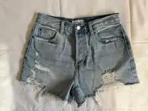 Distressed Denim Shorts