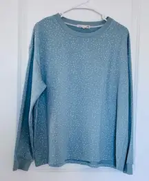 C&C sweatshirt in a light blue/dusty blue with small white star print size L