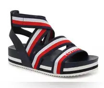 Tommy Hilfiger Red White & Blue Belgin Strappy Platform Sandal Women’s Size 7
