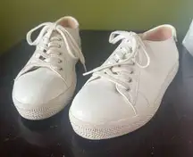 Patrick White Leather Sneakers size 6.5