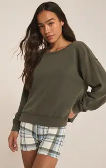 NWT Z Supply reversible washed sweatshirt grape leaf green size small