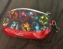 Handmade Disney villains Frozen Anna print elemental fire clutch wristlet bag