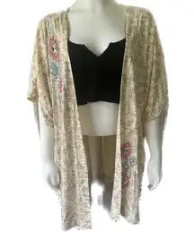 Panhandle Embroidered Aztec BOHO Duster Kimono Style Cardigan NWOT Size L XL