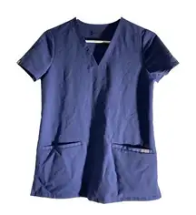 Figs V-Neck Blue Casma Medical Nurse Doctor Hospital Scrub Top XXS EUC #7753