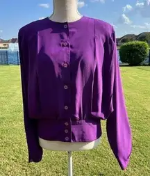 Christian Dior vintage Purple Button-Up Blouse