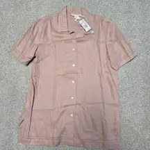 Brooks Brothers Womens Vintage‎ 70's 100% Linen Button Up S/S Sz S Deadstock