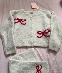 Lacemade Strawberry Young Sister Knit Cardigan Set