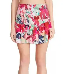 BB DAKOTA STEVE MADDEN Smocked Floral Ruffle Pull On Stretch Skirt NWT XXL 2XL