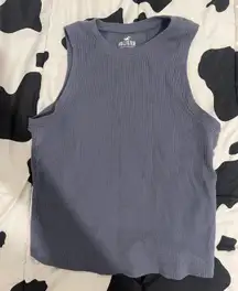 Ribbed High Neck Tank