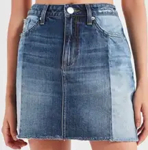 Two Tone Denim Mini Skirt