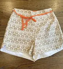 Anthropologie Corey Lynn Calter High Waist Jacquard Shorts Ivory Tan Size 8 1099