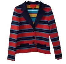 Zac Posen Striped Red/Blue Blazer (Size Small)