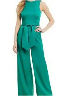 Antonio Melani Nancy Tie-Waist Jumpsuit 6 Teal Green Pageant Interview Sorority