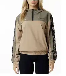 ALPHALETE Women’s EXP Tech Windbreaker- Dessert Safari, Size Small