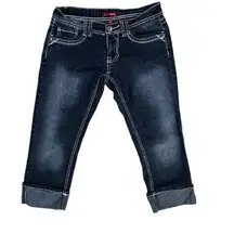 BONGO Vintage Y2K Low Rise Cropped Dark Wash Jeans Size‎ 11 Retro Athleisure