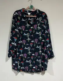 Woman’s Wonder Shop At Target Christmas Theme Sleep Dress Button Up Xxl