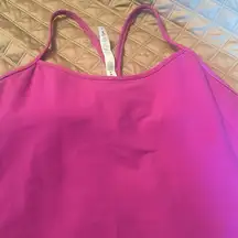 Lululemon size 12 fuschia pink purple tank top bra built in like new