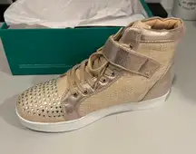 Lauren Lorraine Gold Rhinestone Sneakers Size 5