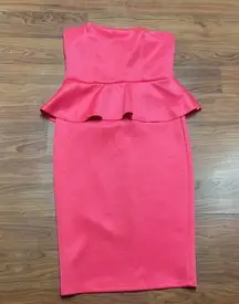 Hot Gal hot pink party midi dress, size Med