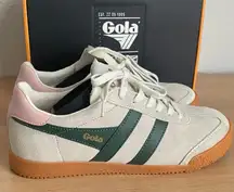 Gola Classics Women's Elan Sneakers Wheat/Evergreen/Pearl Pink Size 7