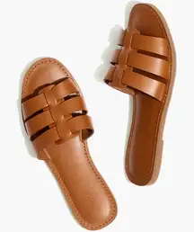 New Madewell The Boardwalk Fisherman Slide Sandal in Leather 8.5