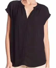 Philosophy Apparel small black short sleeve chiffon top sleek &professional​