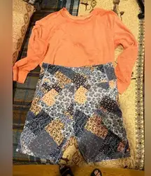 Nanette Lepore athletic wear Patchwork-compression shorts danskin top XL set