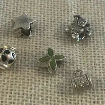 A483 charm bracket silver plated 5 pcs