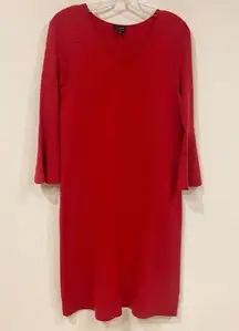 Flounce Sleeve Merino Wool Sweater Dress Size Medium EUC