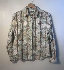 Columbia Shirt Womens Large Sportswear XCO Floral Corduroy Snap Outdoors Hiking