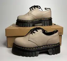 Dr. Martens Audrick 3I Leather Platform Oxford Loafer in Vintage Taupe Nappa Lux