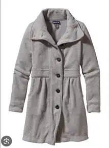 Patagonia women’s Better Sweater fleece pea Coat jacket medium grey