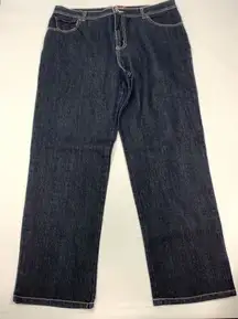 Gloria Vanderbilt Amanda Women's Straight Wide Leg Cotton Stretch Blue Size 16P