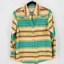 ARIAT REAL MESMERIZING SERAPE STRIPE WESTERN SHIRT size M country ranch farm