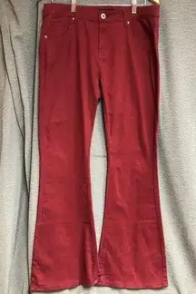 Best wind, large, cranberry flare, bell bottom jeans waist 18 stretches to 20