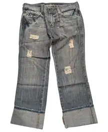 MAVI Corina Womens 28 Low Rise Slim Patched Pant JEANS Ripped Distressed Faded