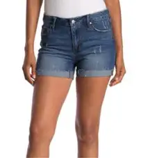 Joes jeans “Panama” distressed denim cuffed shorts rolled raw hem jeans