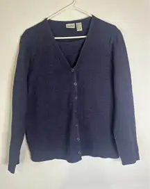 Classic Elements Women’s Dark Blue Twin Set Shirt & Attached Jacket Size Medium