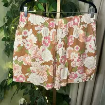 CASA CABANA Linen Blend Shorts in Summer Flower Pattern Size XL