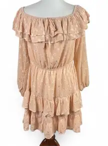 &Merci Peach Ruffle Off-the-Shoulder Dress - Size‎ Large Romantic Girlcore