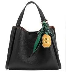 Anthropologie Melie Bianco Pineapple Fruit Bag Charm Key Holder Keychain